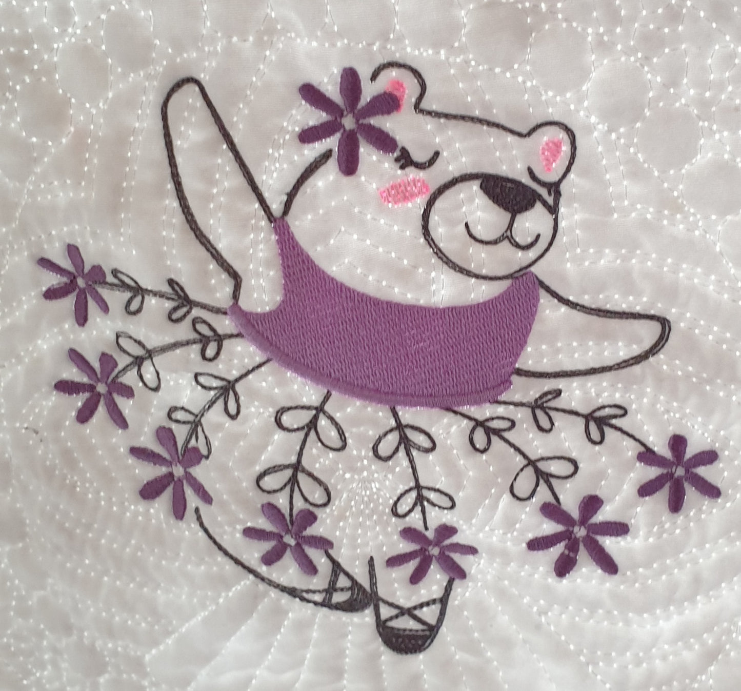 Embroidered quilt, ballet animals