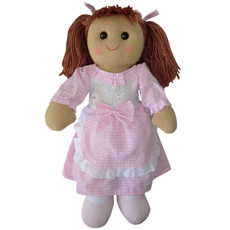 rag doll, pink gingham dress