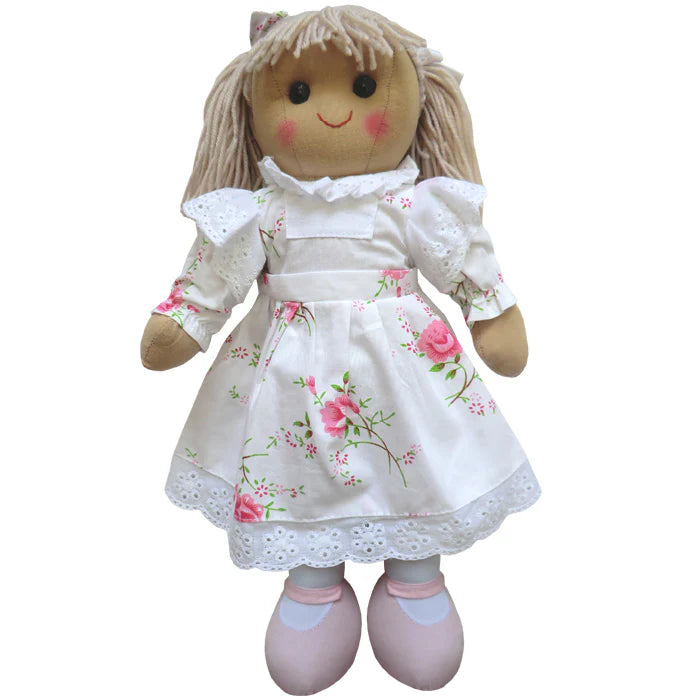 rag doll, pink roses dress